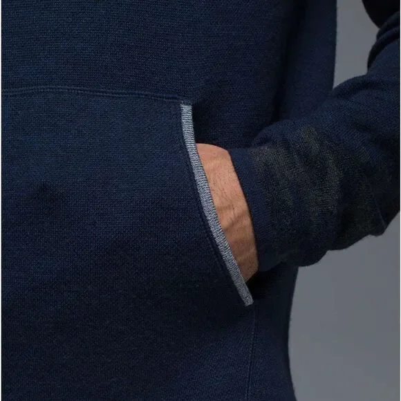 Lululemon Merino Wool Transit Hoodie in Heathered Deep Navy Size Size Large - Picture 7 of 11